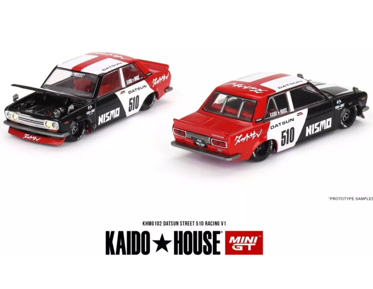 Mini GT x Kaido House 1:64 Datsun Street 510 Racing V1 Nismo Diecast Car KHMG102