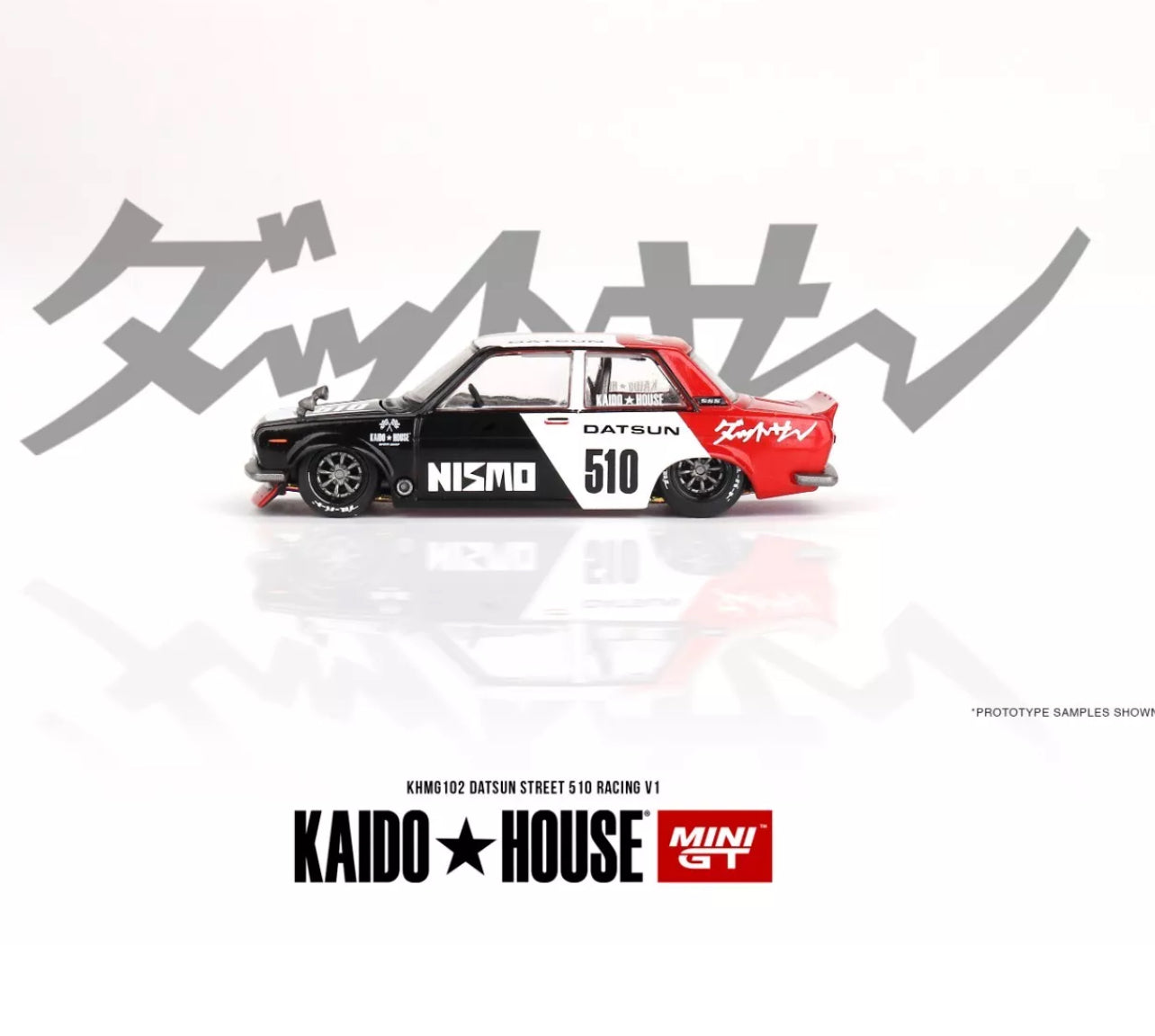 Mini GT x Kaido House 1:64 Datsun Street 510 Racing V1 Nismo Diecast Car KHMG102