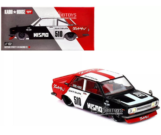 Mini GT x Kaido House 1:64 Datsun Street 510 Racing V1 Nismo Diecast Car KHMG102