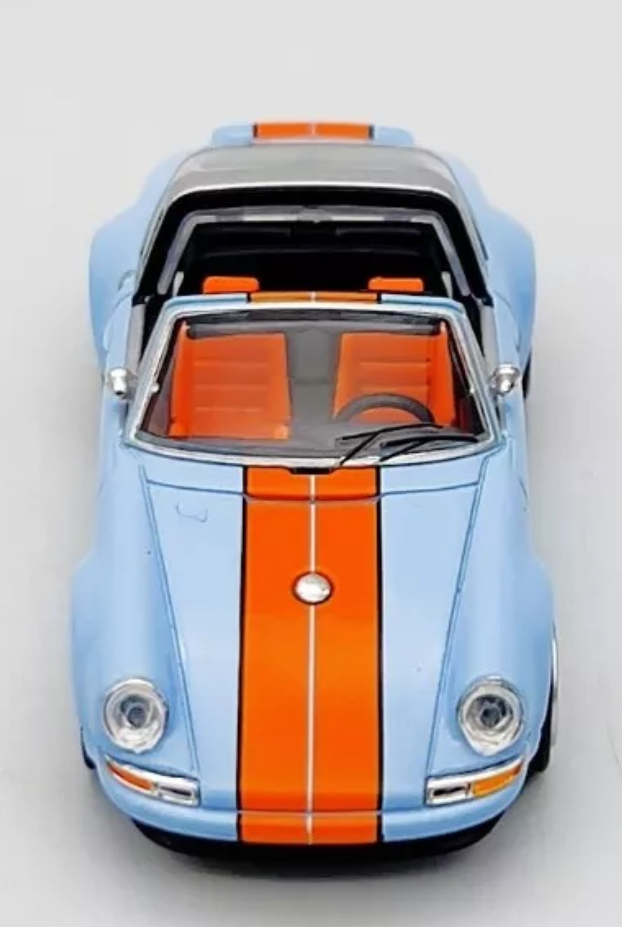 SINGER TARGA LIGHT BLUE "GULF OIL" 1/64 DIECAST MODEL CAR BY POP RACE PR640078