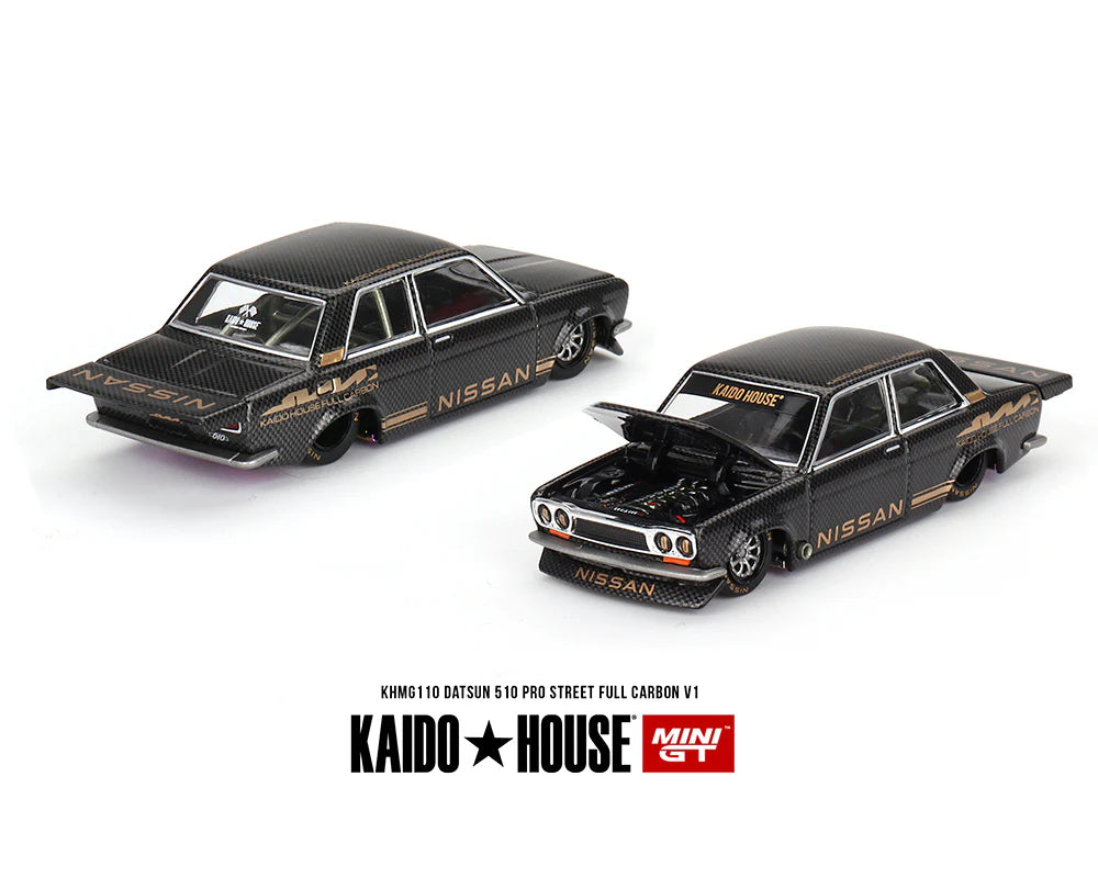 Kaido House 1/64 Nissan Datsun Street 510 Racing V1 in Black Carbon